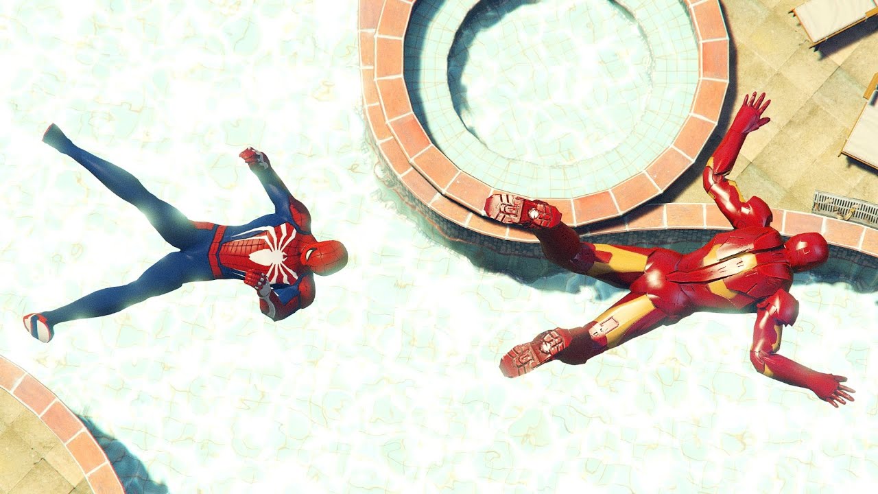 GTA 5 SPIDERMAN vs IRON MAN | Water Ragdolls Fails/Jumps ep.13 (Euphoria Physics Funny Moments)