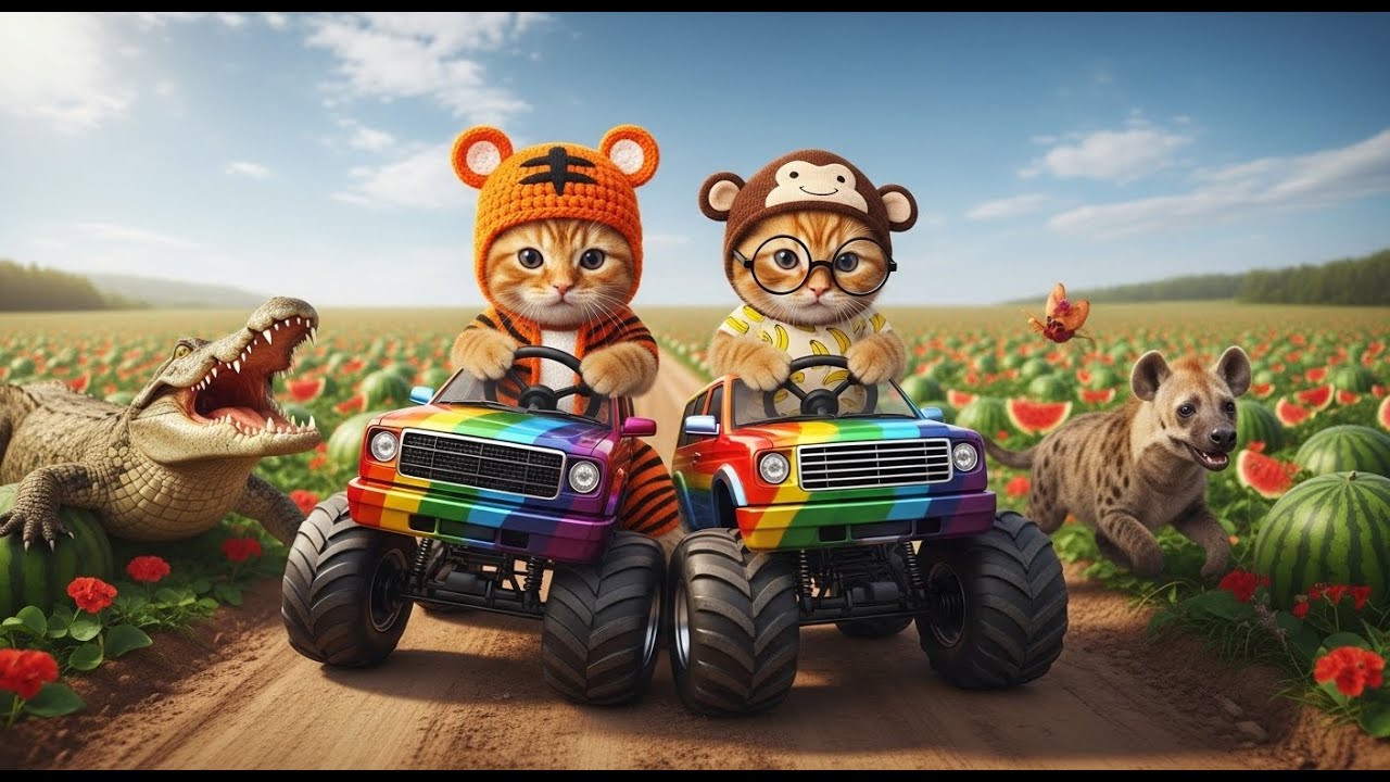 Protecting Uncle Goat's Watermelons | Twin Kittens Action Comedy Episode 3 🐱🍉