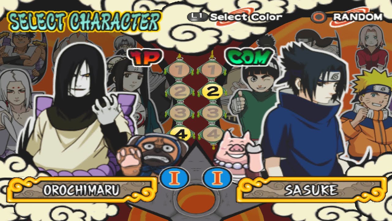 Orochimaru VS Equipe Kakashi (Clássico) (Chakra Infinito) (INSANE) - Naruto Ultimate Ninja 4