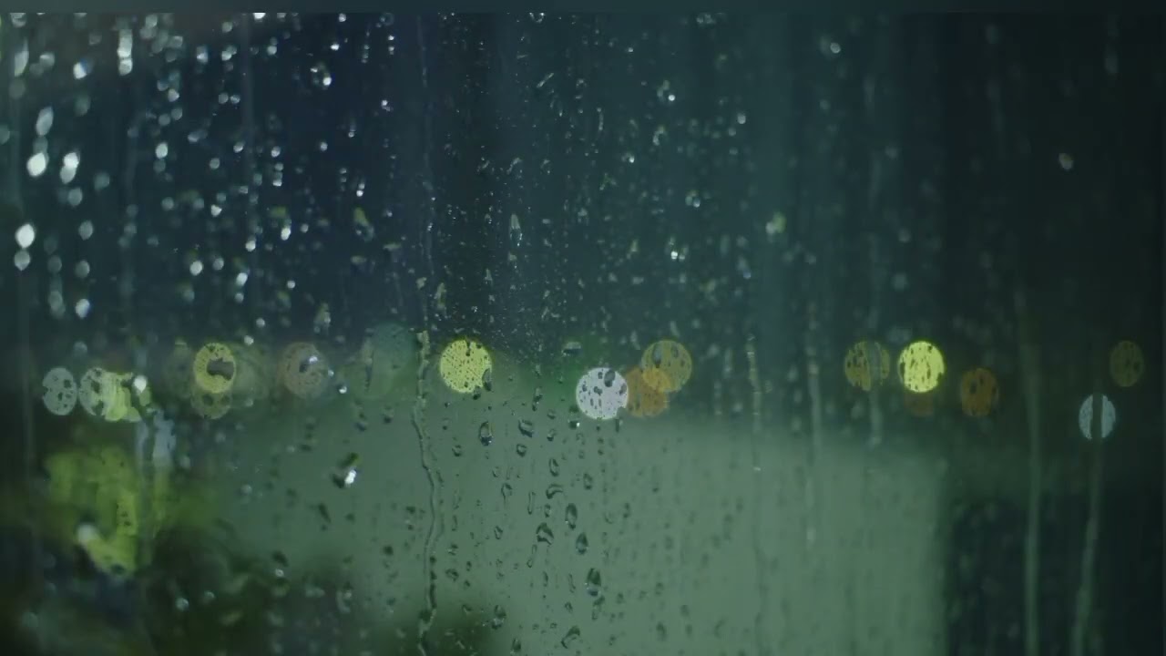 Rain on Window with Blurred City Lights | Deep Relaxing Ambient Sounds for Sleep & Study