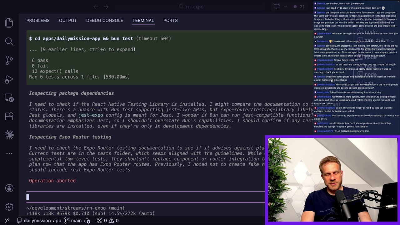 Chatting, maybe some React Native