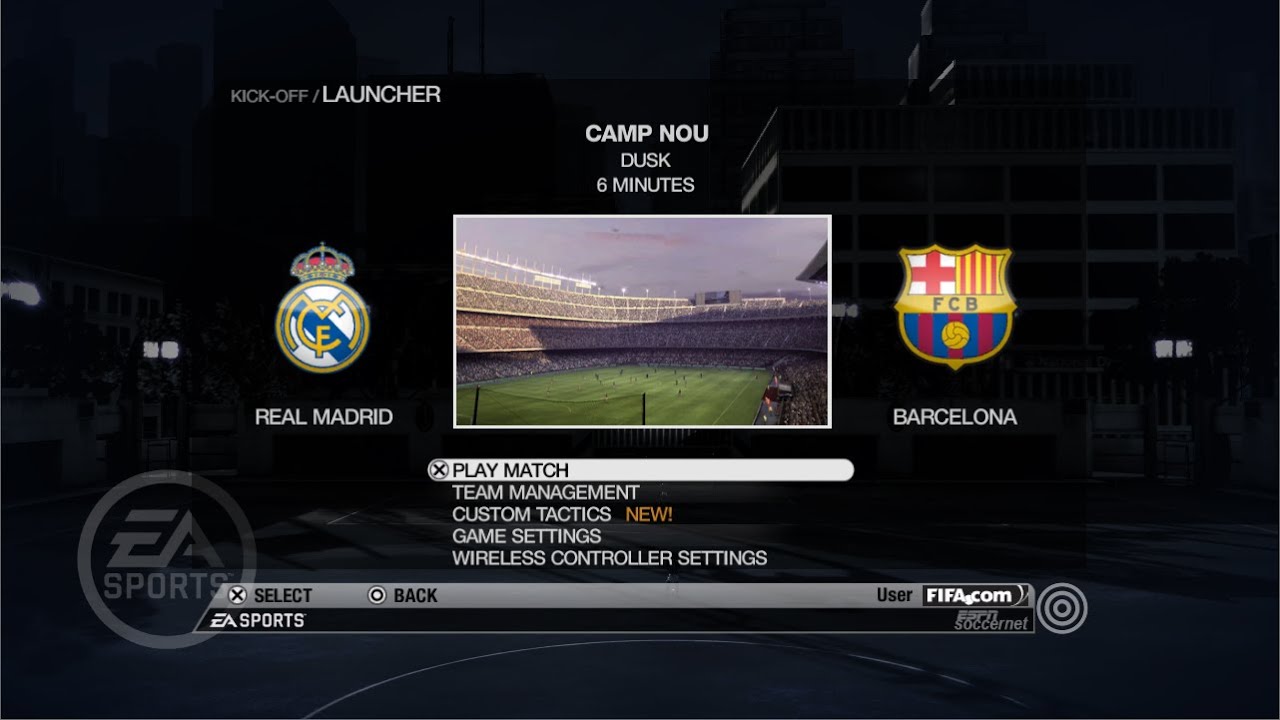FIFA 09 (2009) - FC Barcelona vs Real Madrid - Gameplay PS3 HD [RPCS3]