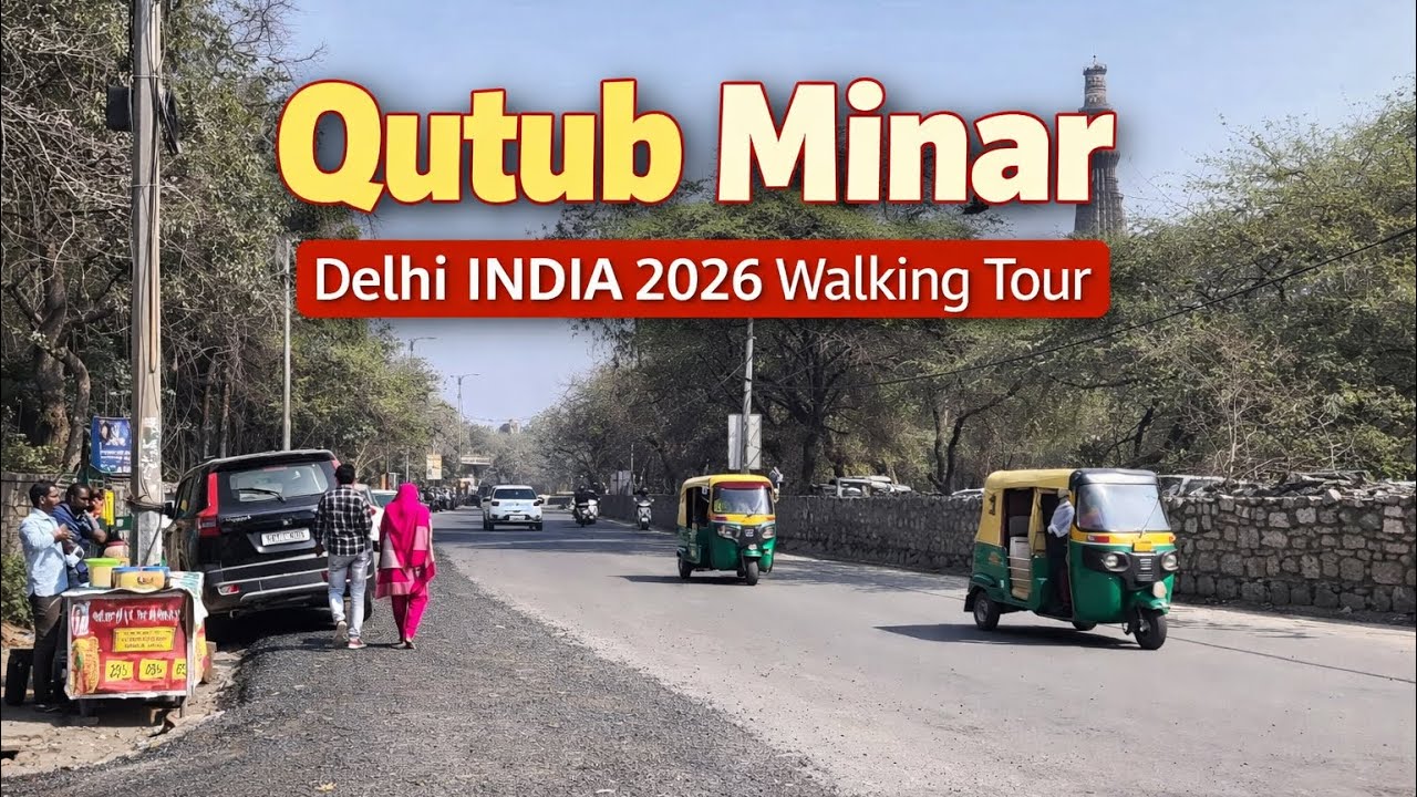 Qutub Minar Entrance Walk to Bhool Bhulaiyaa | Real India Street Life