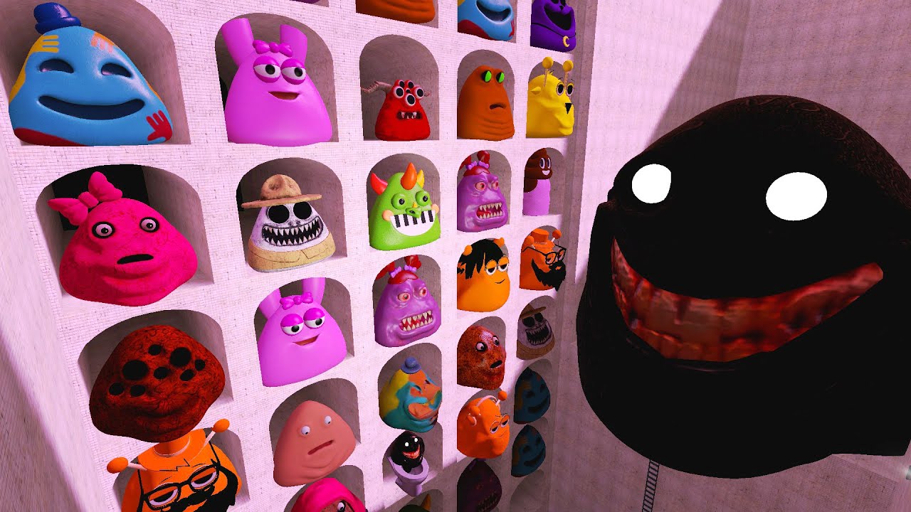 🔮 ABYSS POOL SPARTAN KICKING ALL NEW POU FROM BOU'S FAMILY and SPRUNKI POU in Garry's Mod!!!!