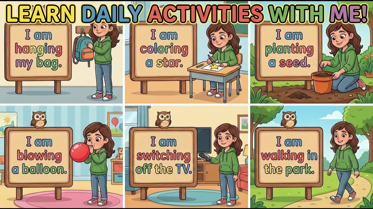 🗣️ Learn English with Actions | 39 Beginner Sentences | Speak & Repeat Practice | English for kids |