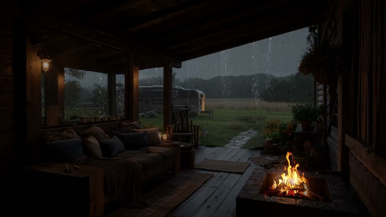 Night Rain & Cozy Fireplace Sounds 🌧️🔥 Calm Your Mind, Beat Insomnia & Sleep Deeply Tonight