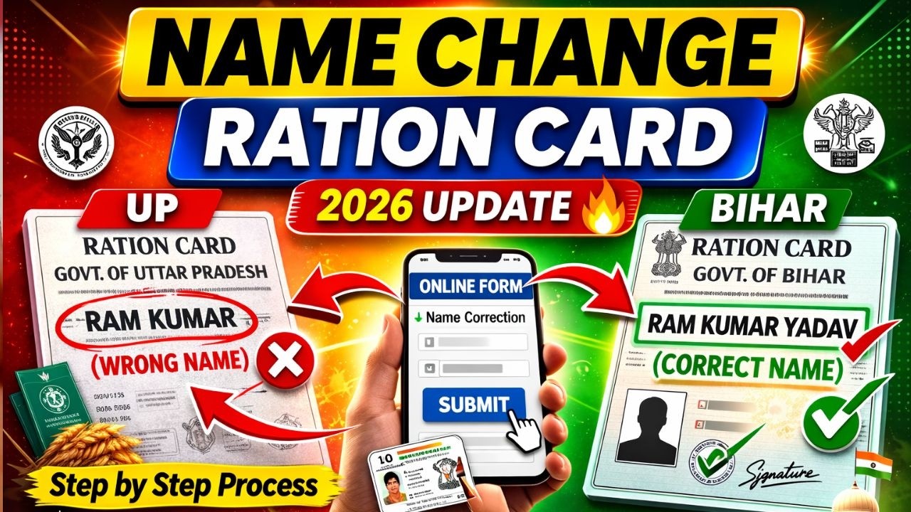 Ration Card Name Correction Online | UP & Bihar Easy Method | Ration Card Correction 2026 🔥