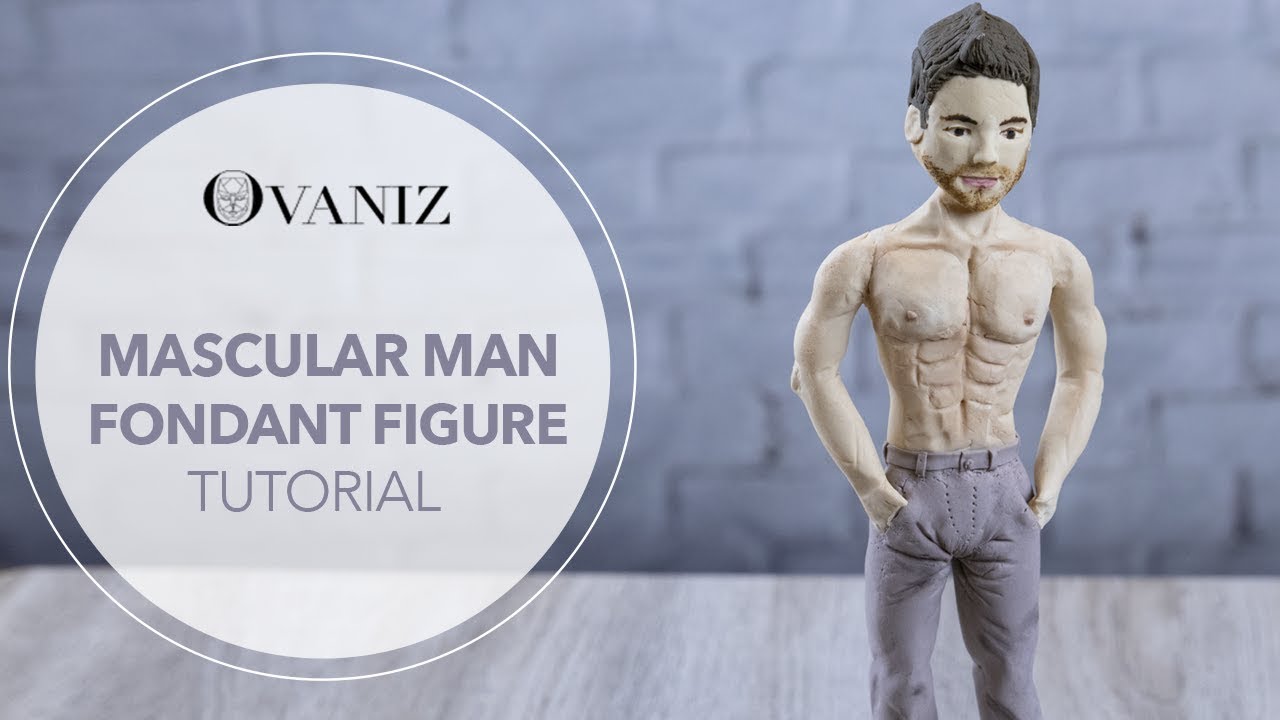 Bodybuilder cake topper | Weightlifter cake topper | Fondant muscle man | Muscle man cake topper