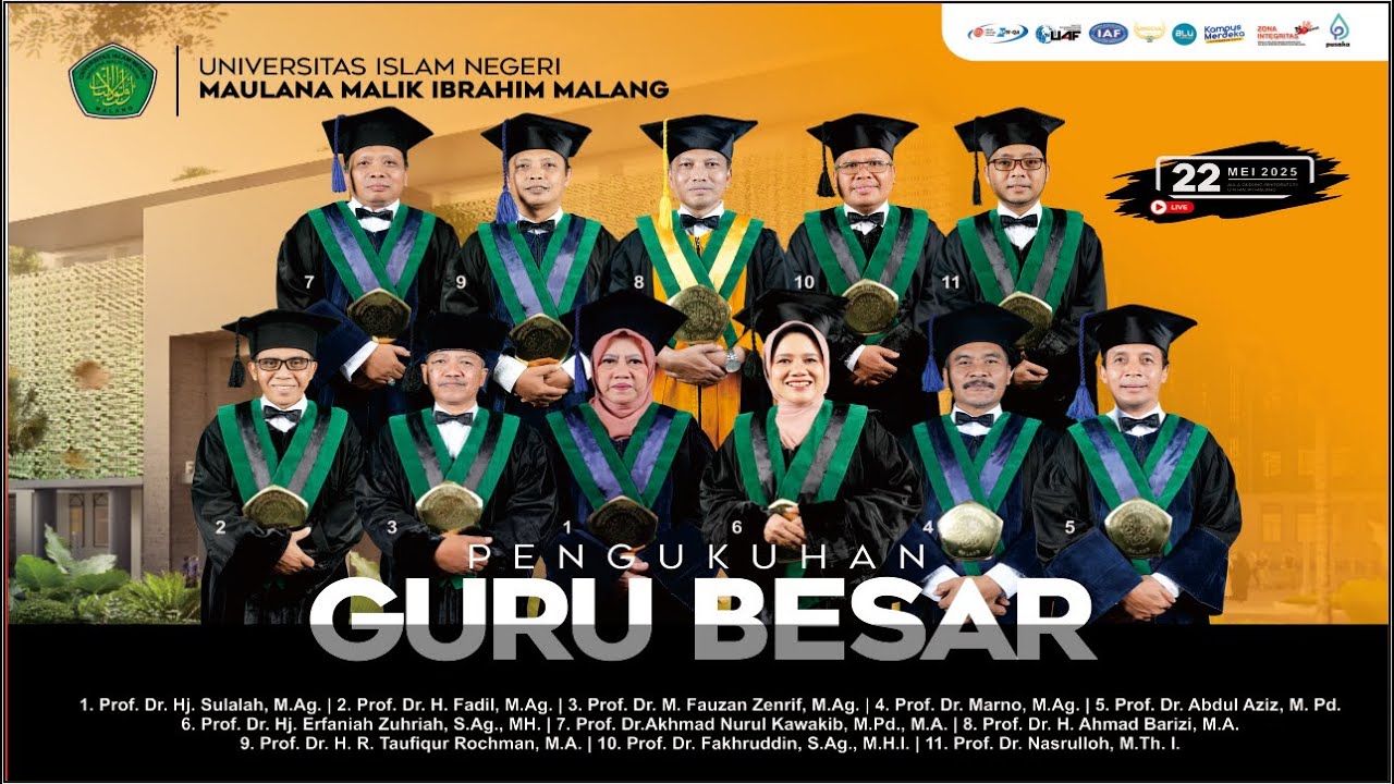 PENGUKUHAN GURU BESAR UIN MAULANA MALIK IBRAHIM MALANG TAHUN 2025 || Lanjutan