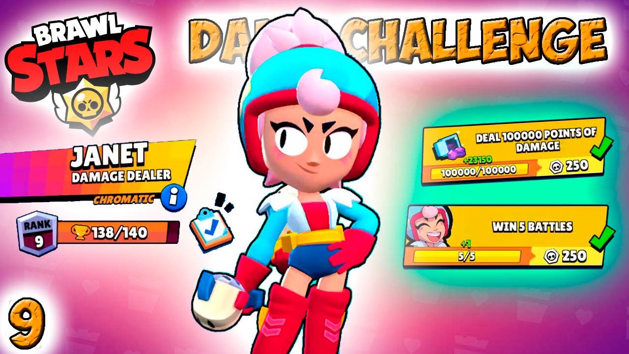 Brawl Stars JANET damage dealer CHROMATIC DAILY CHALLENGE #9! Walkthrough gameplay.