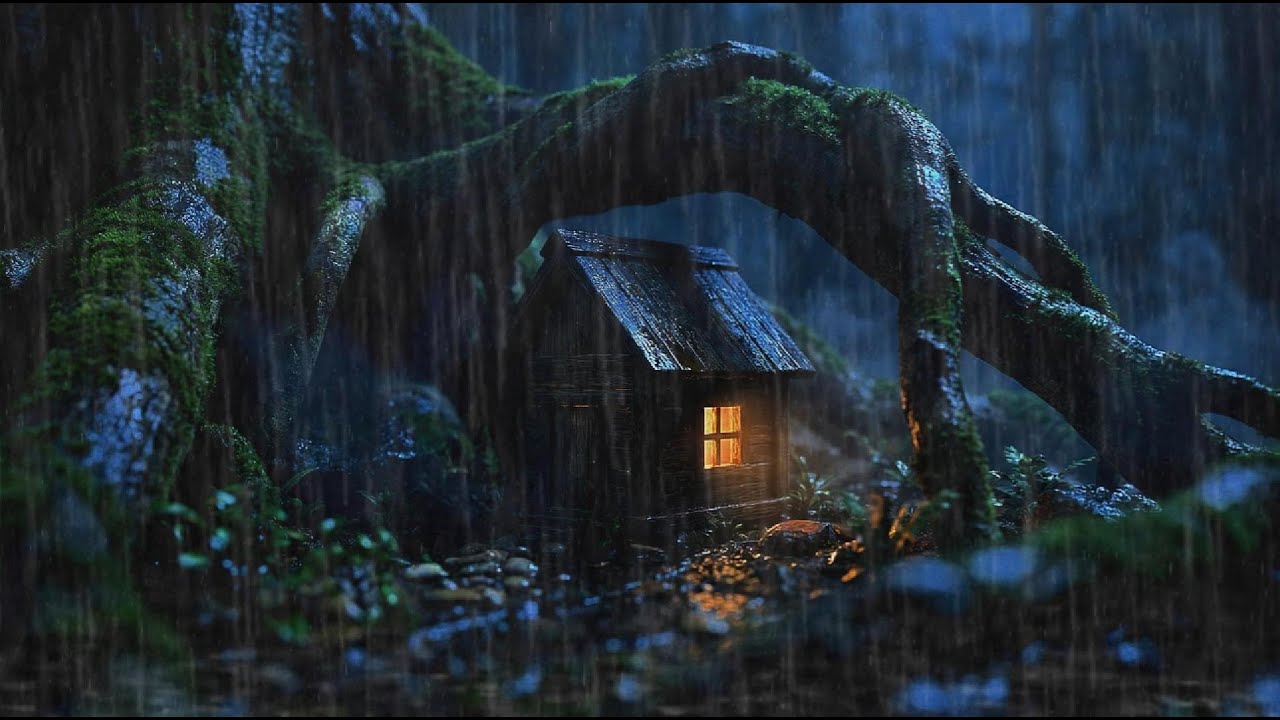 Cozy Miniature Cabin in Heavy Rain 🌧️ Relaxing Rain Sounds for Sleep, Study & Stress Relief | ASMR