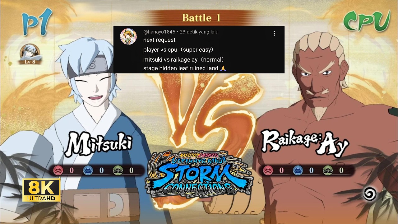 Mitsuki vs Raikage Ay [Request Fight] | NARUTO X BORUTO Ultimate Ninja [8K 60FPS]