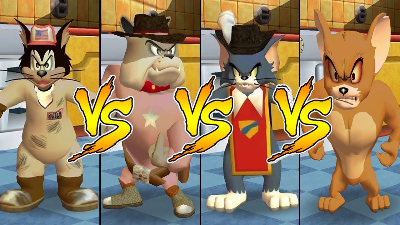 Tom and Jerry in War of the Whiskers Butch Vs Spike Vs Tom Vs Monster Jerry (Master Difficulty)