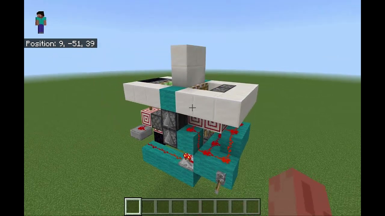 Fastest 2x2 Hipster Door (non-seamless) in MCBE (1.17.30+ because of solid targets)