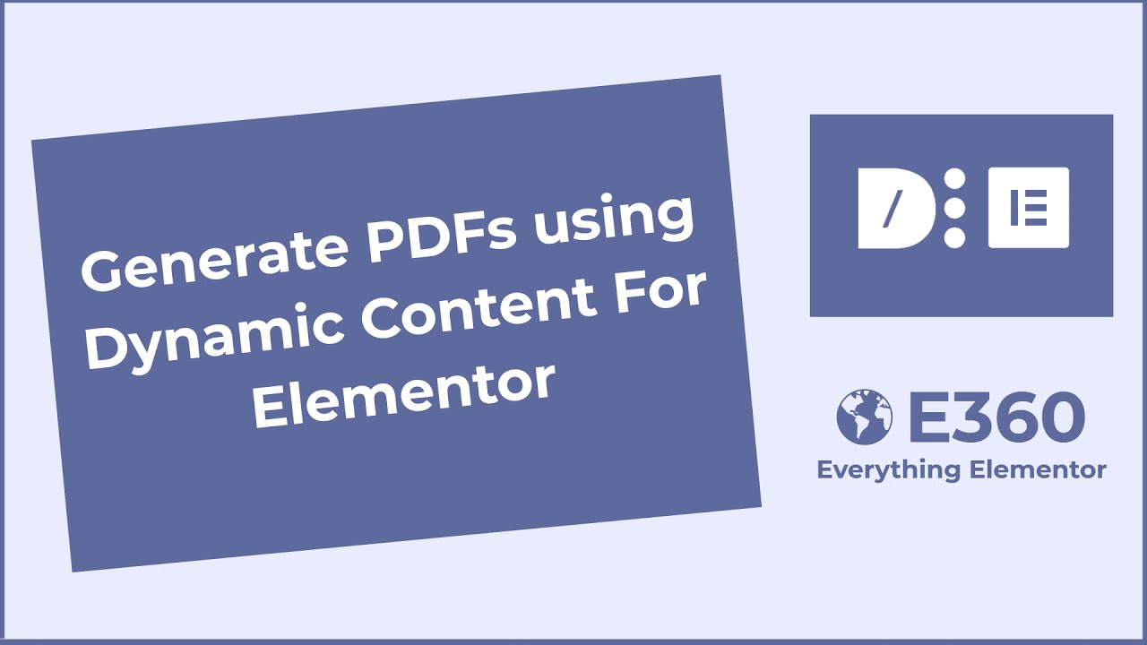 Dynamic Content for Elementor Save To PDF Button