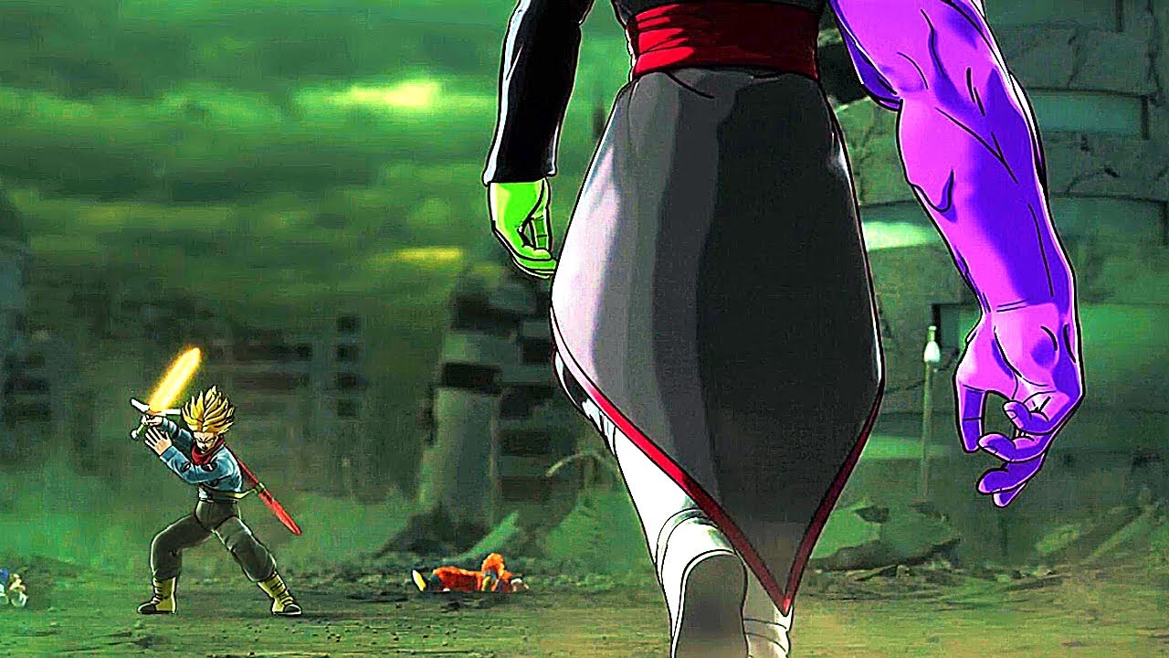 SS Rage Trunks VS Fused Zamasu Full Fight! (ENGLISH DUB) - Dragon Ball Xenoverse 2