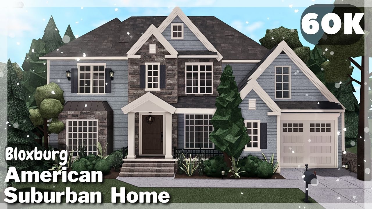 BLOXBURG: Suburban American Home Speedbuild | Roblox House Build