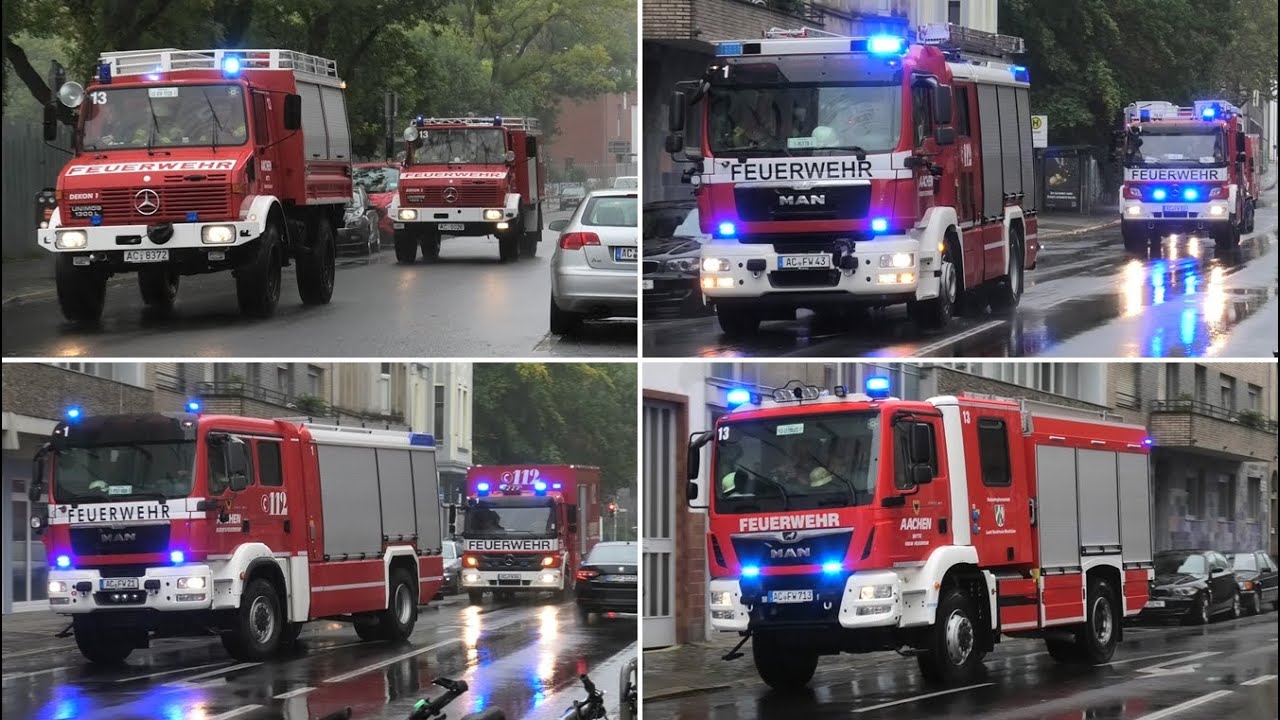 [CBRN2 | Doppel Unimog] Einsatzfahrten der Feuerwehr Aachen am Westbahnhof