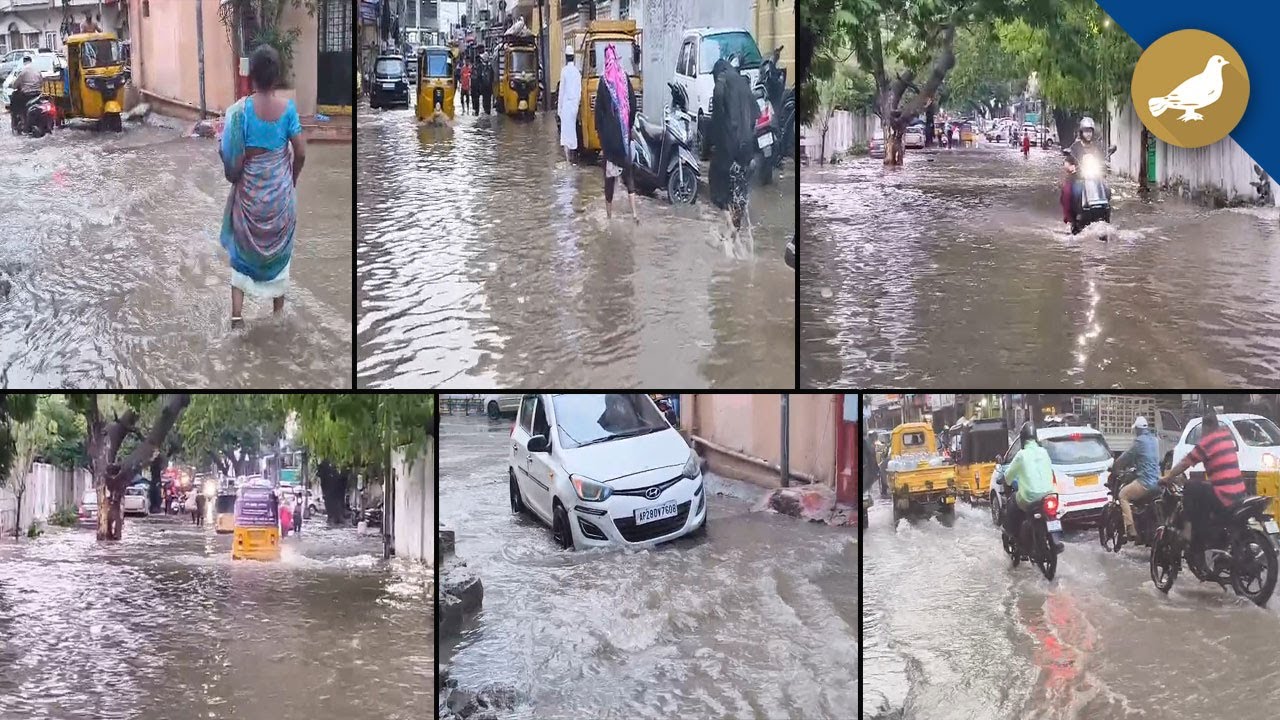 Hyderabad hit by torrential rain, Waterlogged in streets