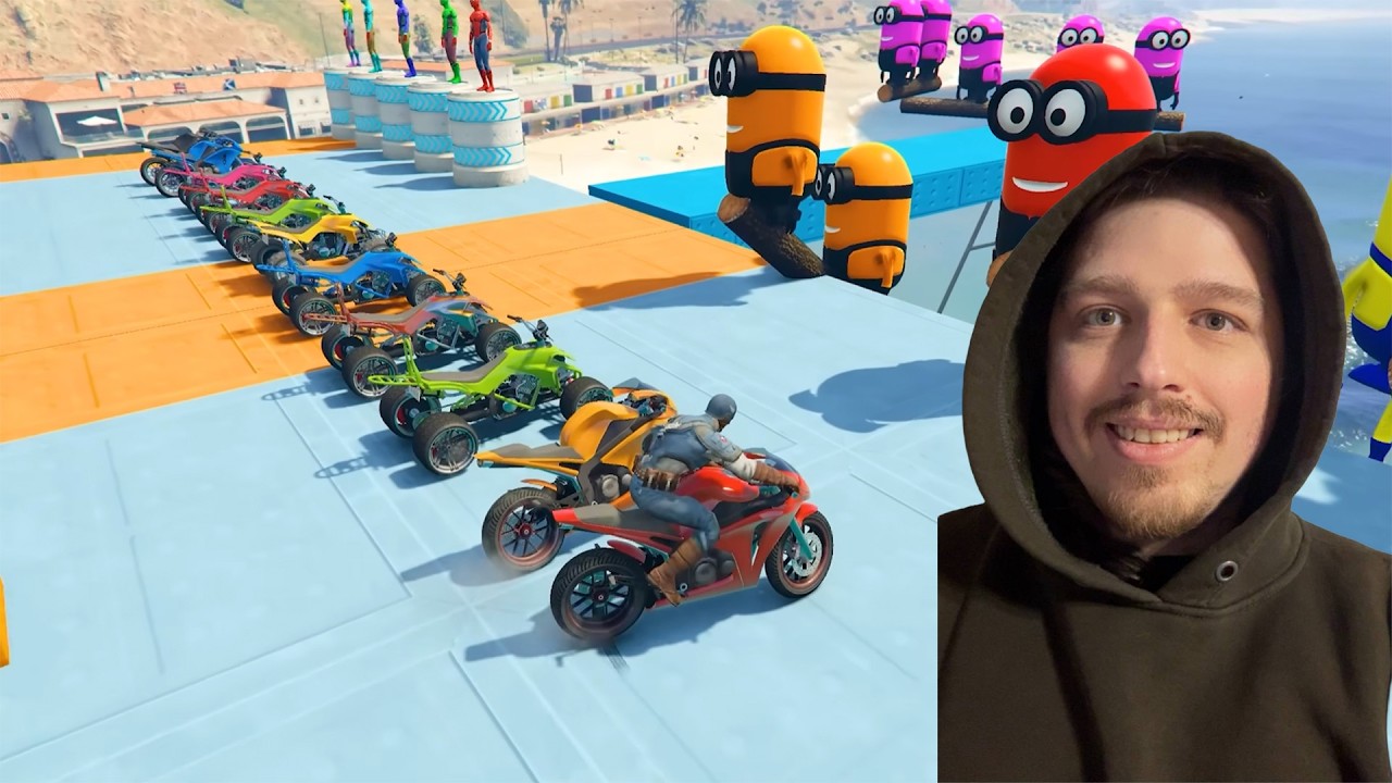SPIDER-MAN against JUDY Ride on Motorcycle STUNT FUNNY MOMENTS | GTA 5 MULTIVERSE???