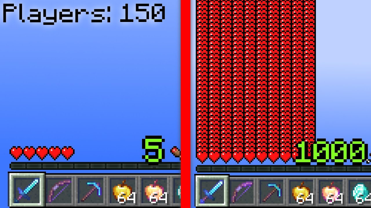 Minecraft UHC but your XP level = your HEARTS.
