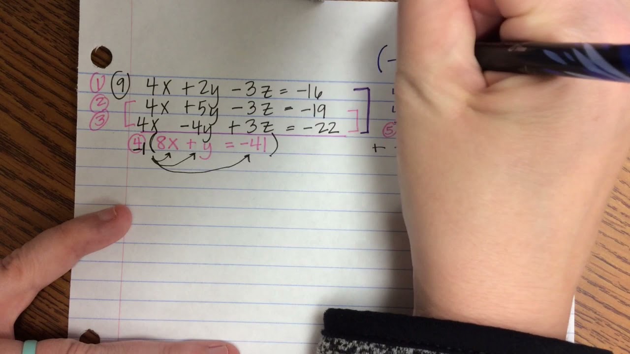 Solving 3x3 Systems of Equations Using Elimination Method