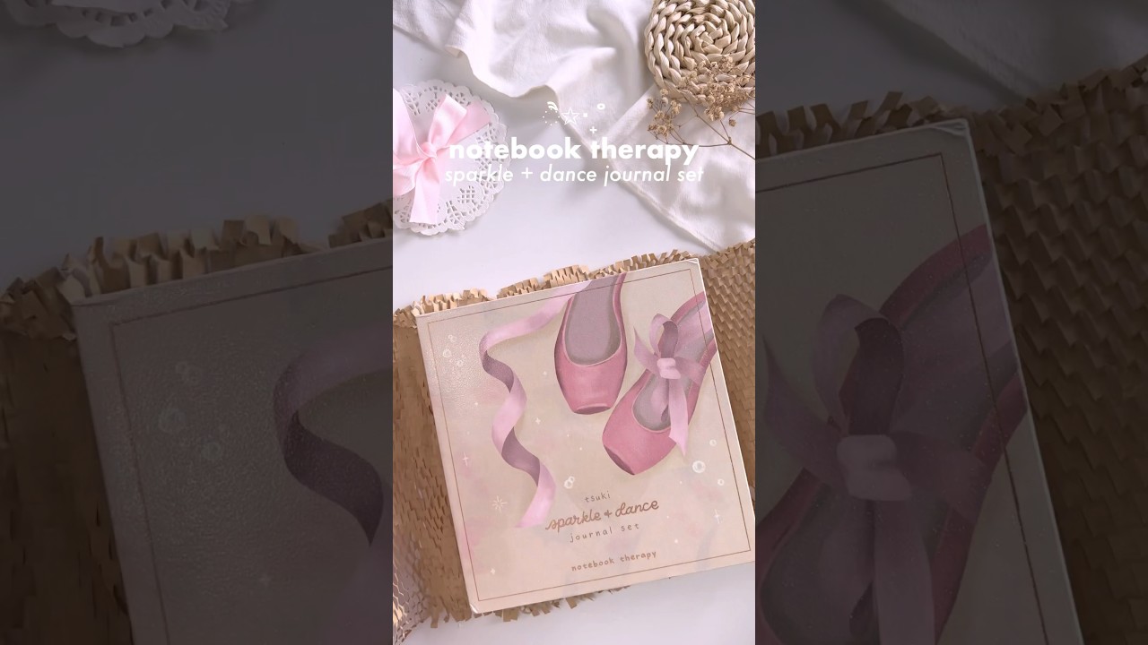 🩰 unboxing the tsuki sparkle + dance journal set from notebook therapy #stationeryunboxing #asmr