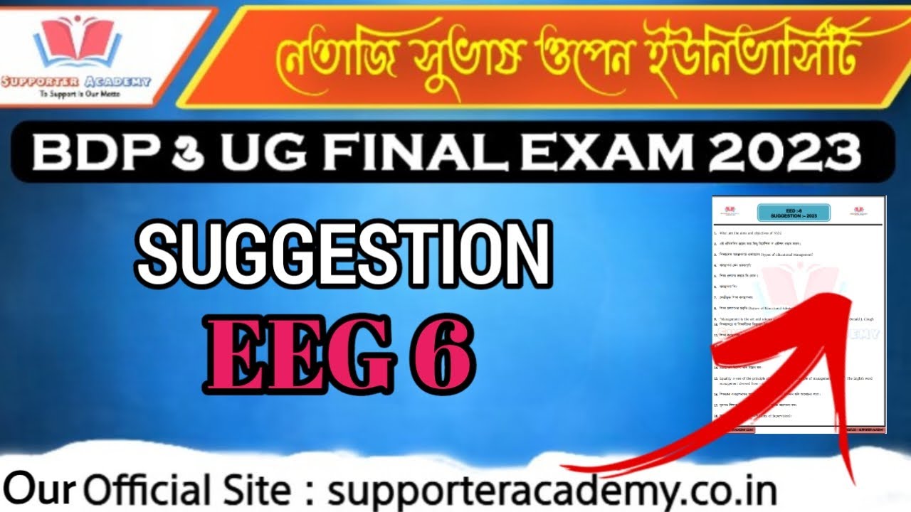 FINAL Exam Suggestion 2023 / BDP EEG 6