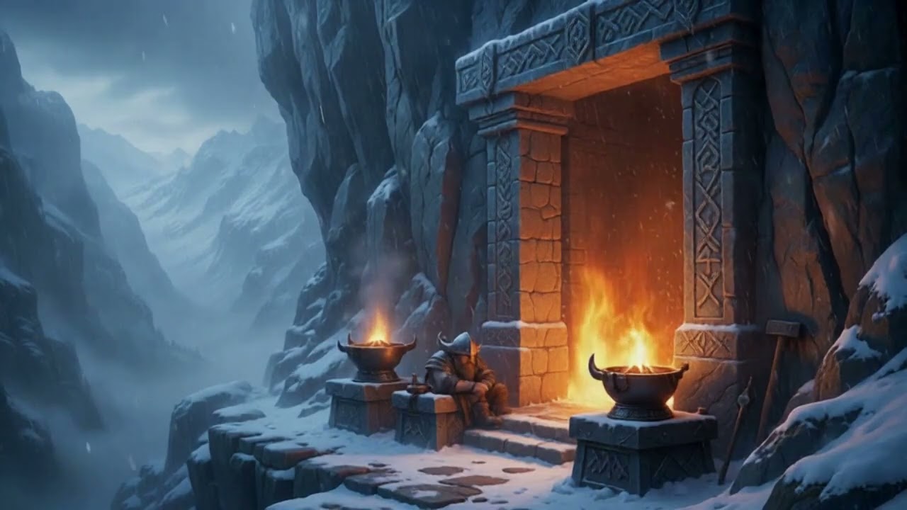 Khazdûm Barak 🔥 | Dwarven Mountain Pass Forge | 12 Hours Fantasy Ambience