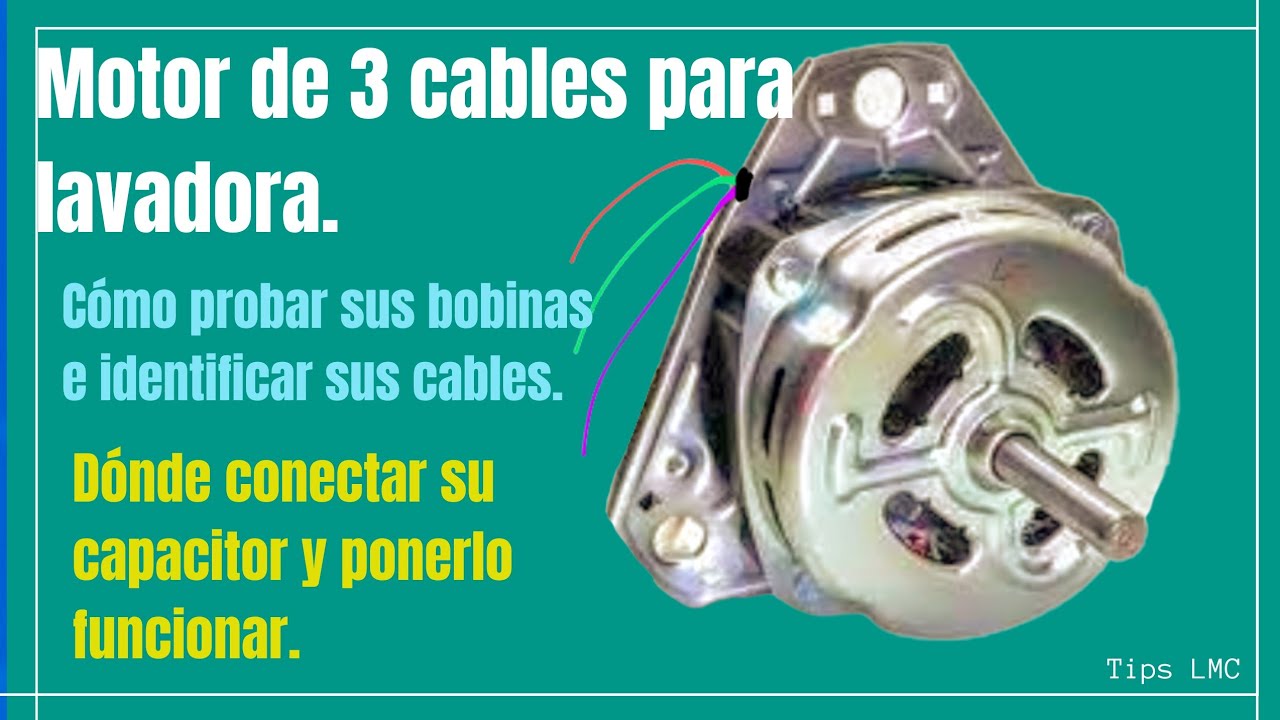 Motor de lavadora. Cómo identificar y medir sus bobinas. Su conexión para el giro en ambos sentidos.