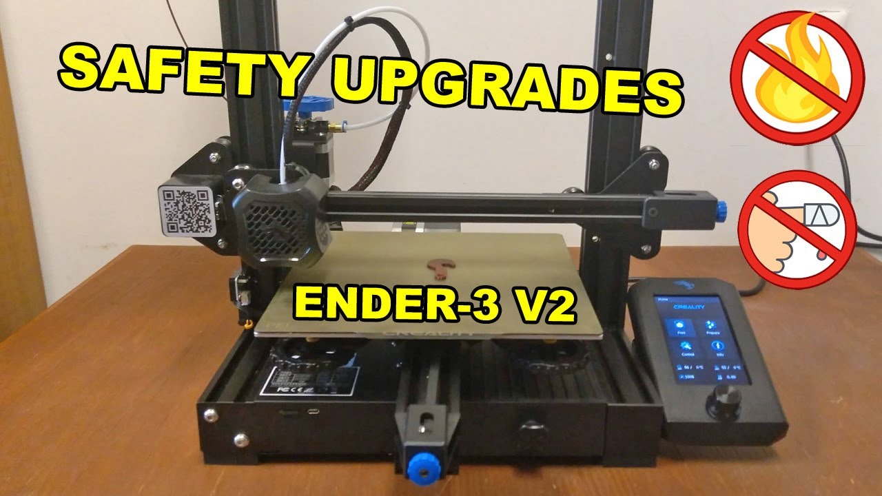 Ender-3 V2 safety upgrades (ferrules, PSU ventilation holes, mainboard fan, flexible PEI sheet..)