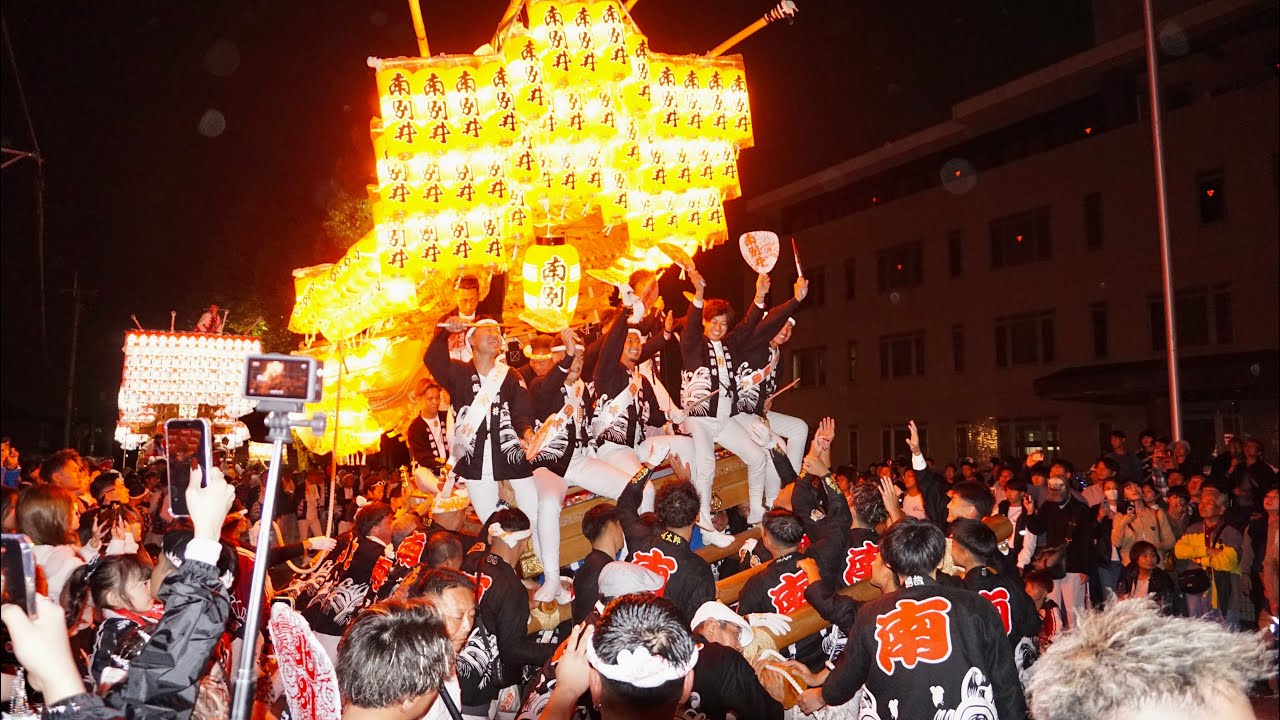 R7.10.19 南別井 でんでん 河南町役場パレード 建水分神社秋祭り だんじり祭