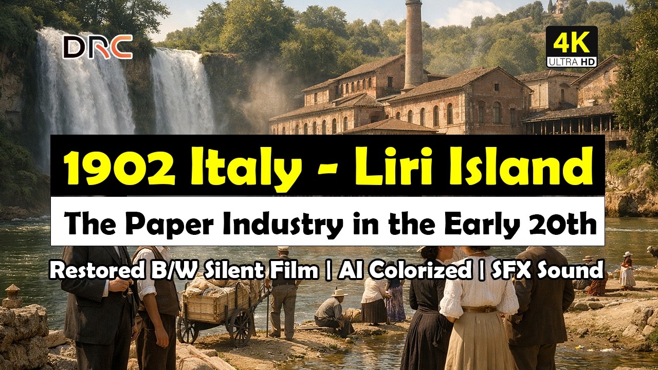 1909 Isola di Liri | Italy | How it was made | Paper Industry | Restored 4K documentary | Colorized