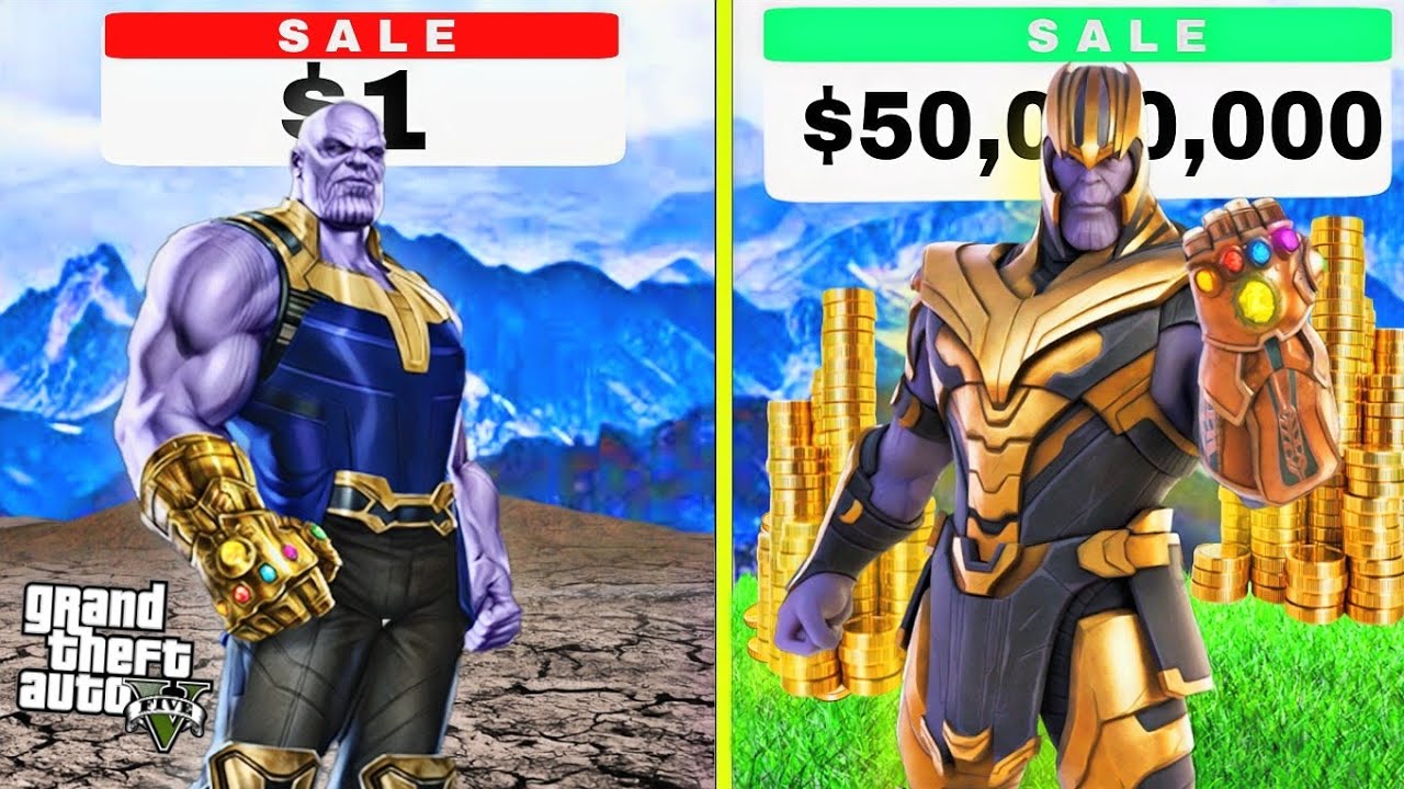 $1 THANOS Vs $50,000,000 THANOS In GTA 5!