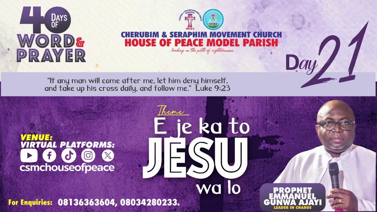 DAY 21    ||    40DAYS OF WORD AND PRAYER    ||    10TH MARCH 2026