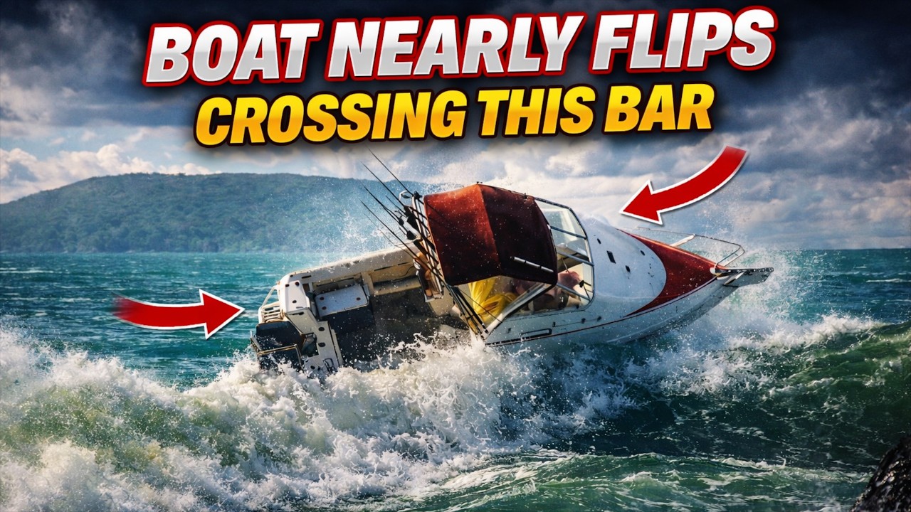Boat Has a Close Call Crossing This Bar