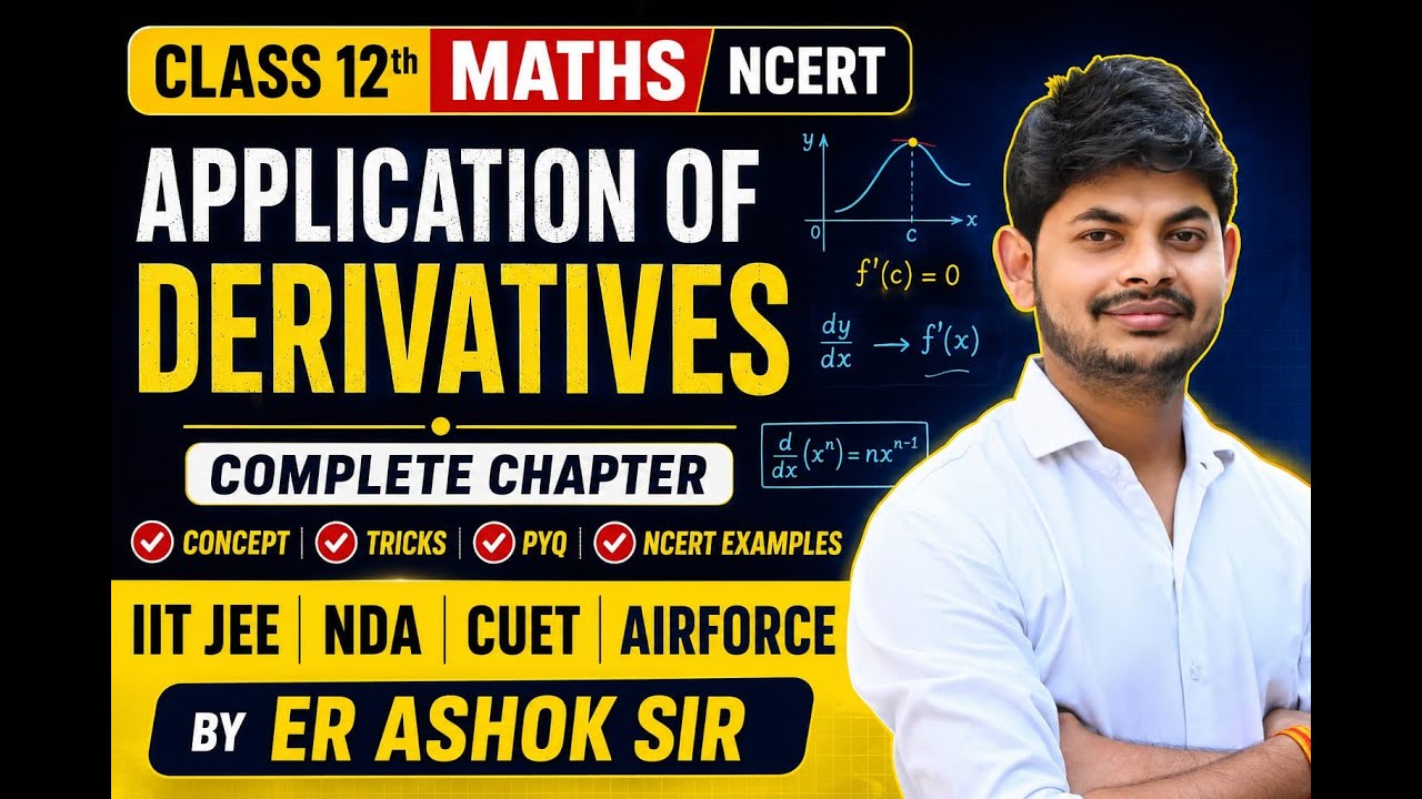 Class 12 Maths NCERT | Chapter 6 Application Of Derivative | Ex - 6.1 Introduction | Er Ashok Sir