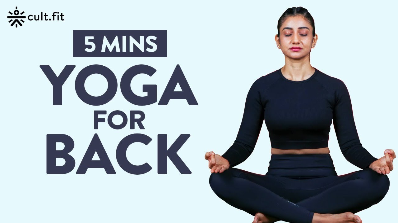 5 Mins Yoga For Back | Back Yoga | Fit In Five | Yoga Poses At Home | Yoga For Beginners | CultFit