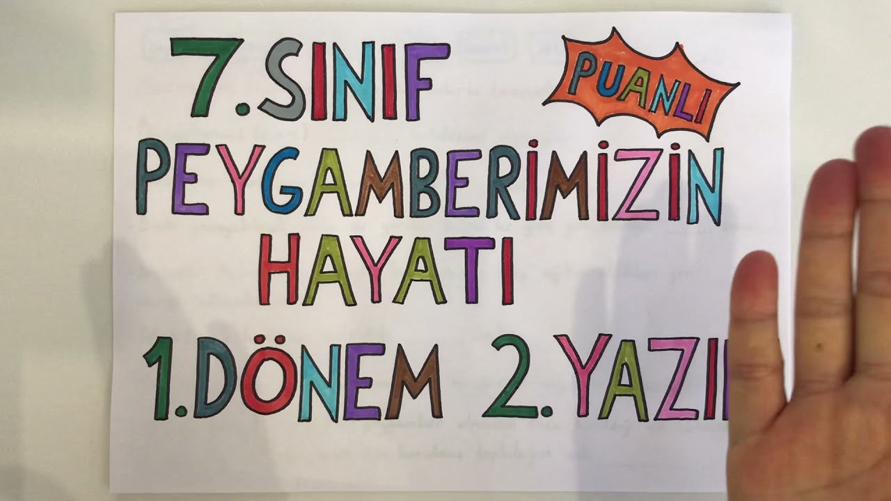 7. Sınıf Peygamberimizin Hayatı 1. Dönem 2. Yazılı (Puanlı)