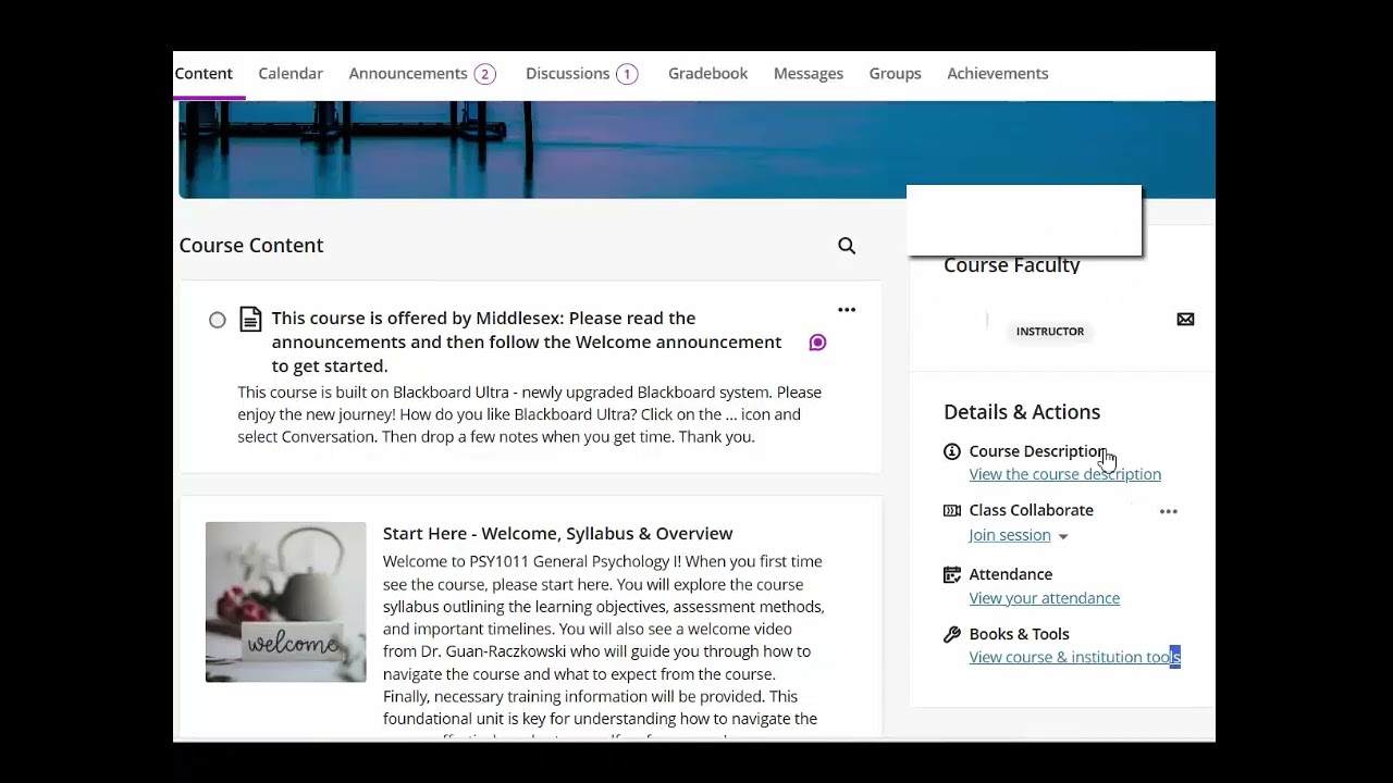 Blackboard Ultra Tutorials - Blackboard Ultra Course Navigation