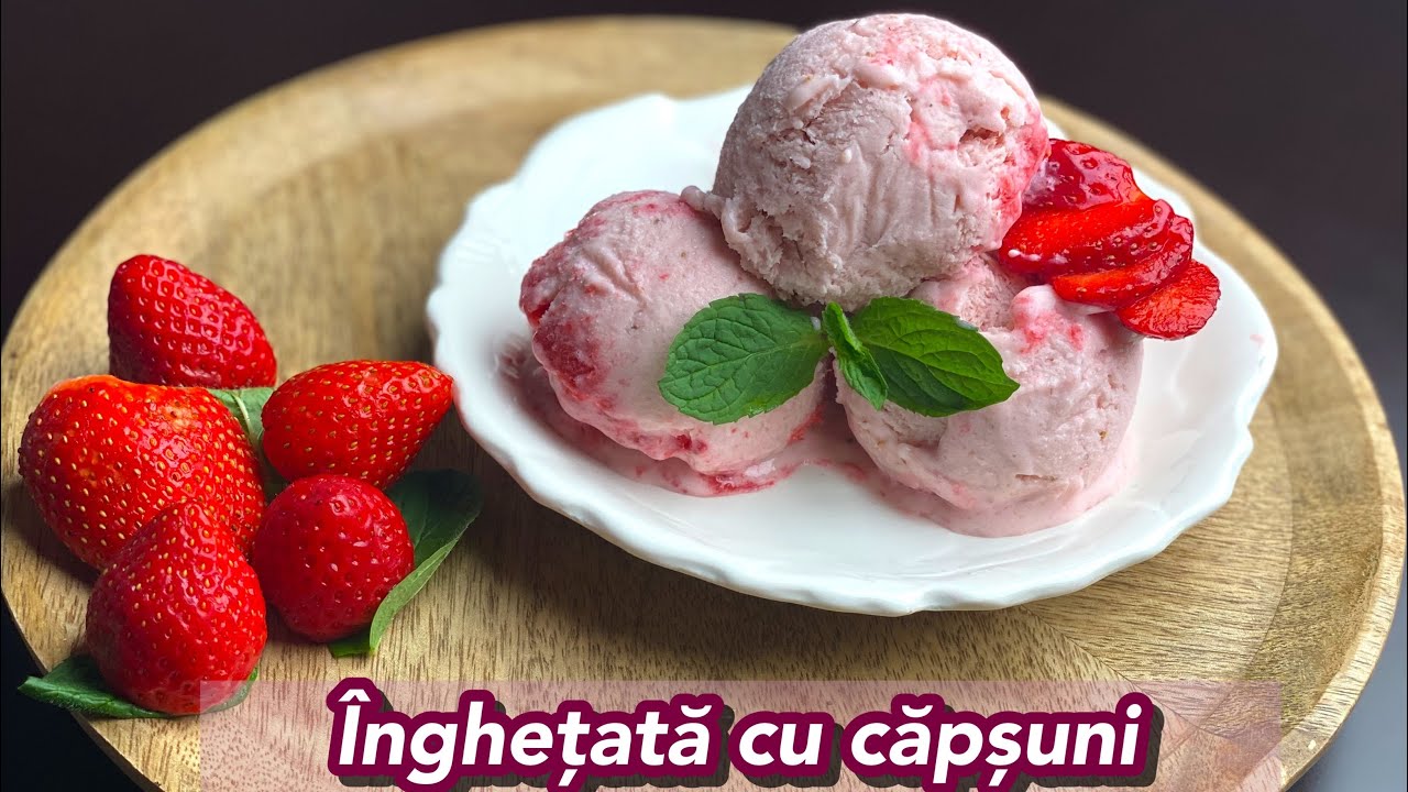 Inghetata de capsuni - cu doar trei ingrediente - fara masina de inghetata | E.Gustos