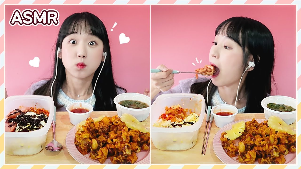 야식으로 닭똥집 튀김, 옛날도시락 리얼사운드 먹방♬ 눈물나게 맛있다...T_T 鶏の胃袋の揚げ物 Kimchi lunch box (JP/ENG SUB) [이루리]
