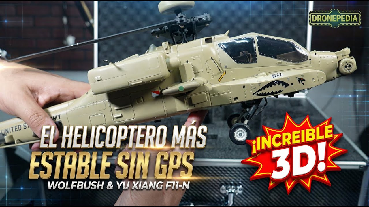 EL HELICOPTERO MAS ESTABLE QUE HE PROBADO SIN GPS WOLFBUSH & YU XIANG F11-N PERO ES 3D ¡INCREIBLE!