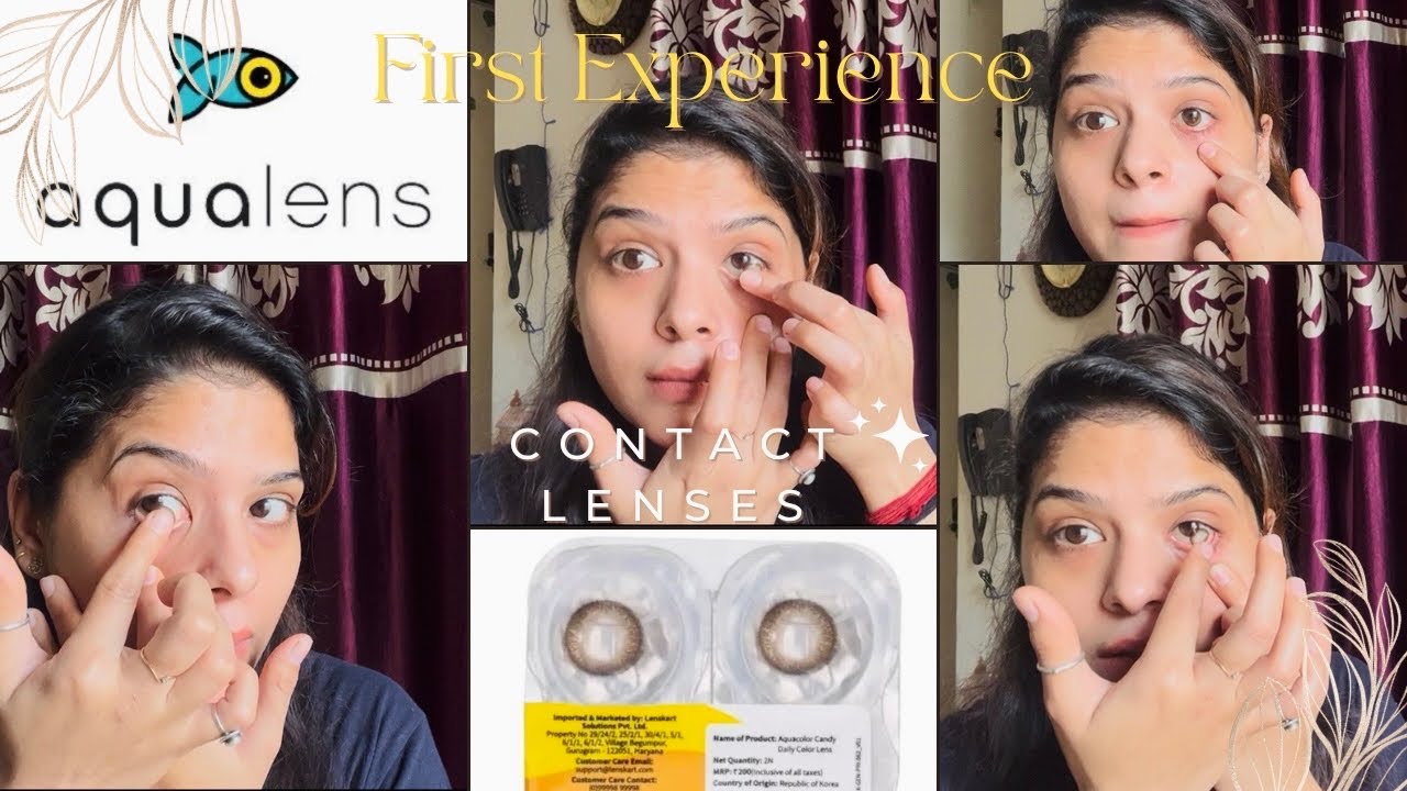 Aqua color contact lenses review || I tried eye lenses for the very first time || Radharaj