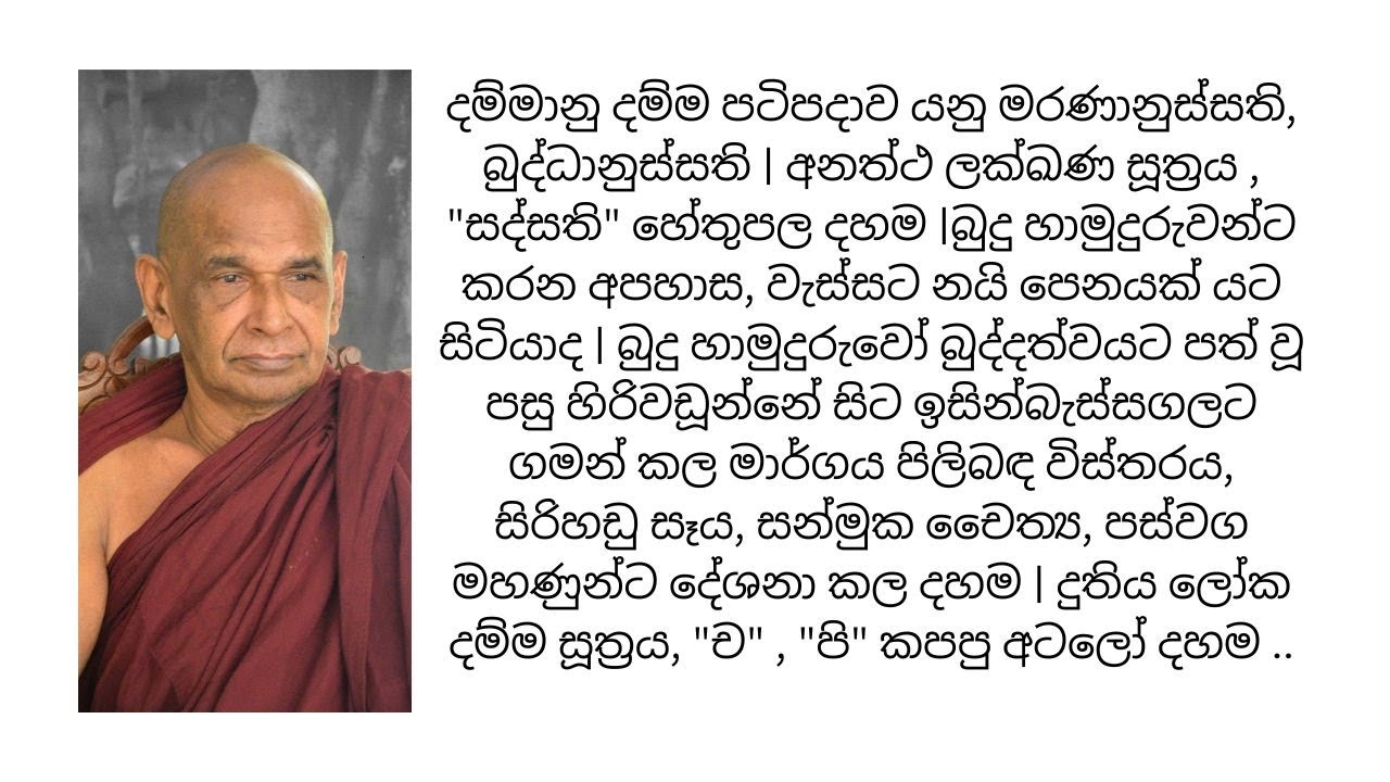 දම්මානු දම්ම පටිපදාව යනු මරණානුස්සති, බුද්ධානුස්සති | අනත්ථ ලක්ඛණ සූත්‍රය , 