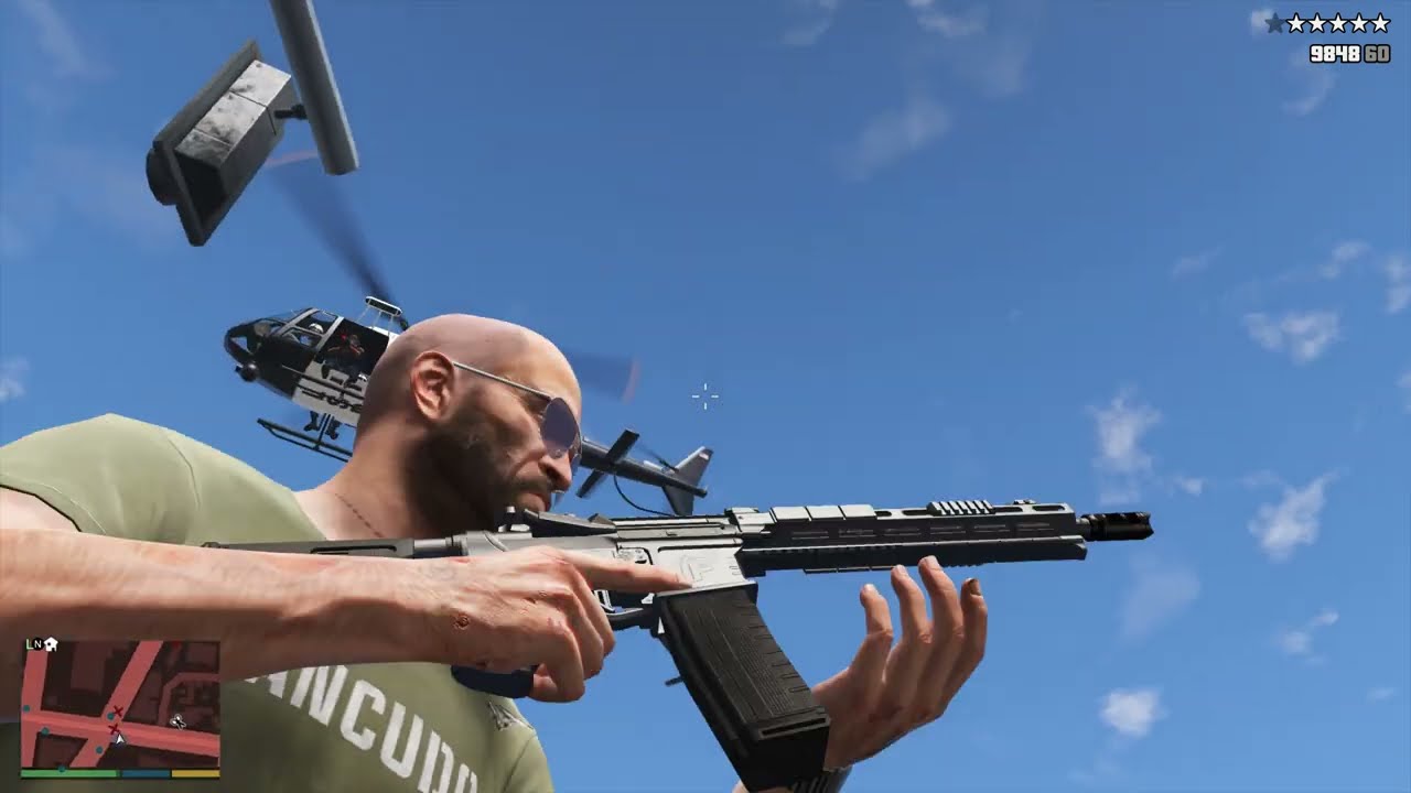 GTA 5 - Trevor's Massacre at the Ballas Hideout + Ten Star Escape