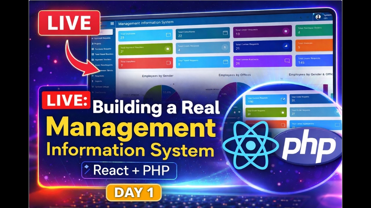 DAY 1 LIVE: Building a Real Management Information System (React + PHP Full Stack) - LEARNING REACT