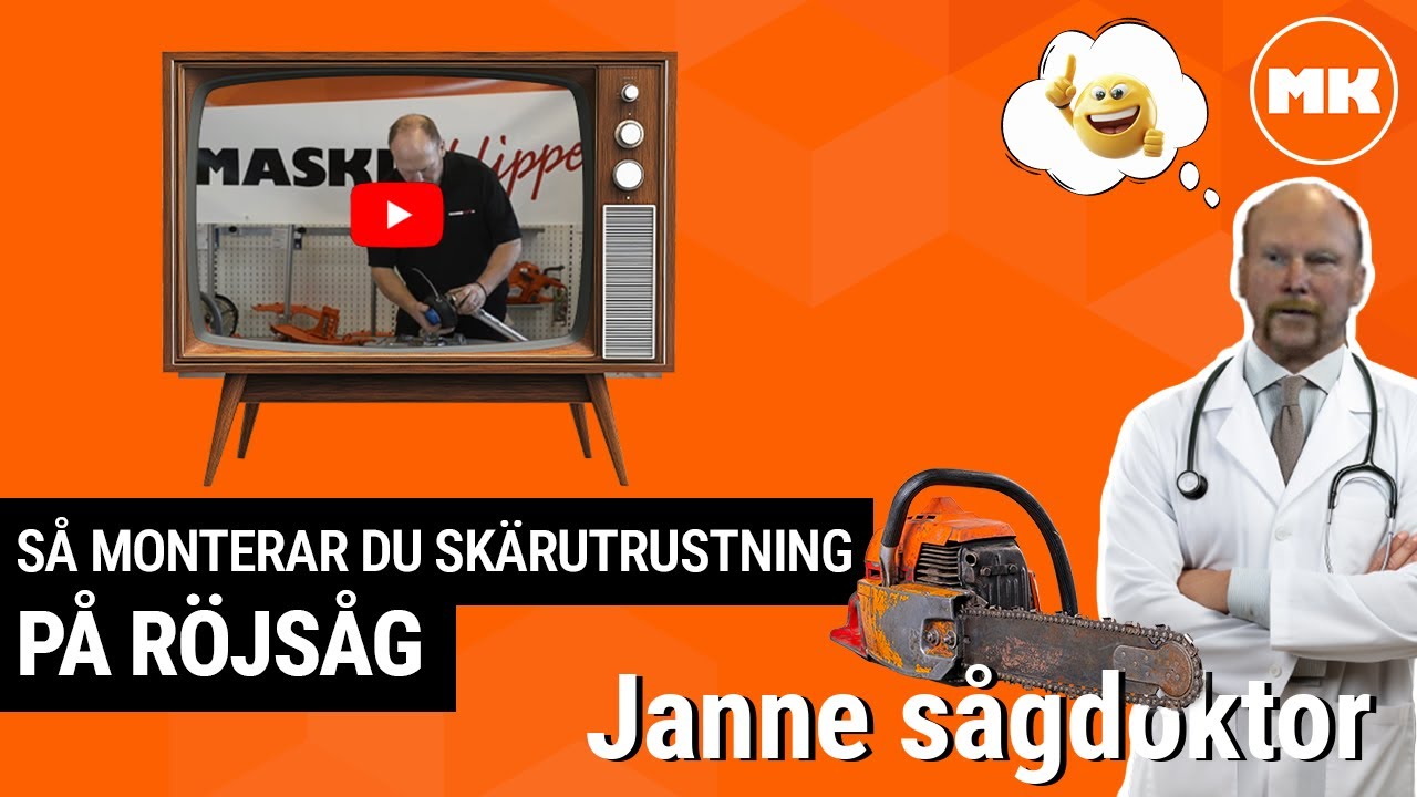 Maskinklippet.se - Montering skärutrustning på röjsåg