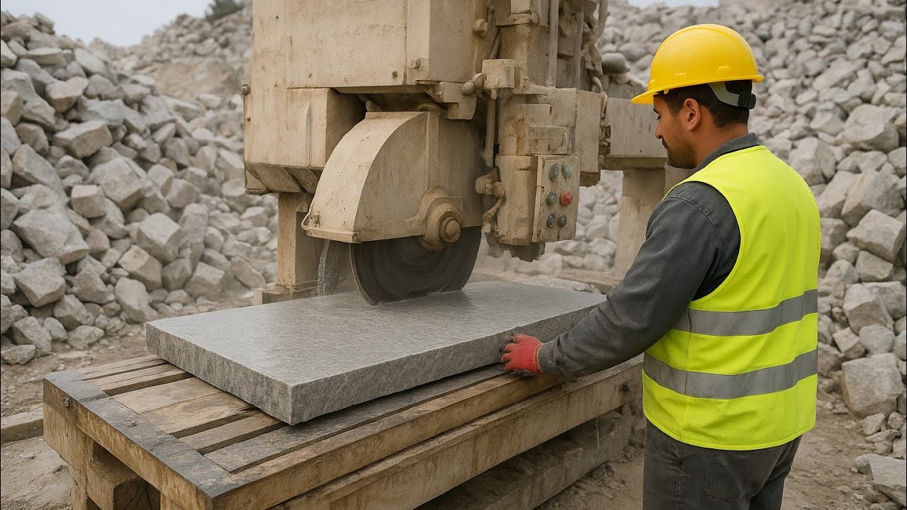 How Marble is Made in Pakistan |Incredible Giant Stone Cutting, Designing & Finishing Process.