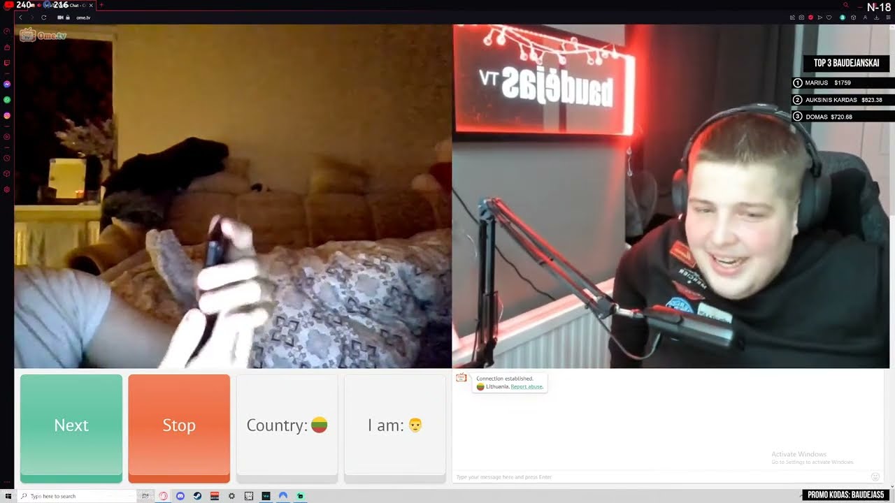 NORIT OME TUREKIT OME PENKTADIENINIS STREAM SU BAUDEJAS_TV